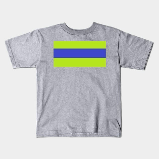 Green and Blue Flag Kids T-Shirt by Kami_Mi